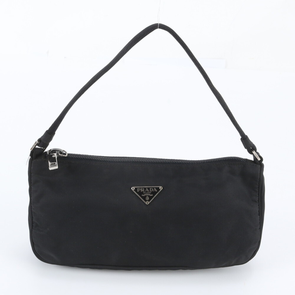 Prada Tessuto Nylon Triangle Logo Handbag/Tote Bag/Accessory Pouch with White...